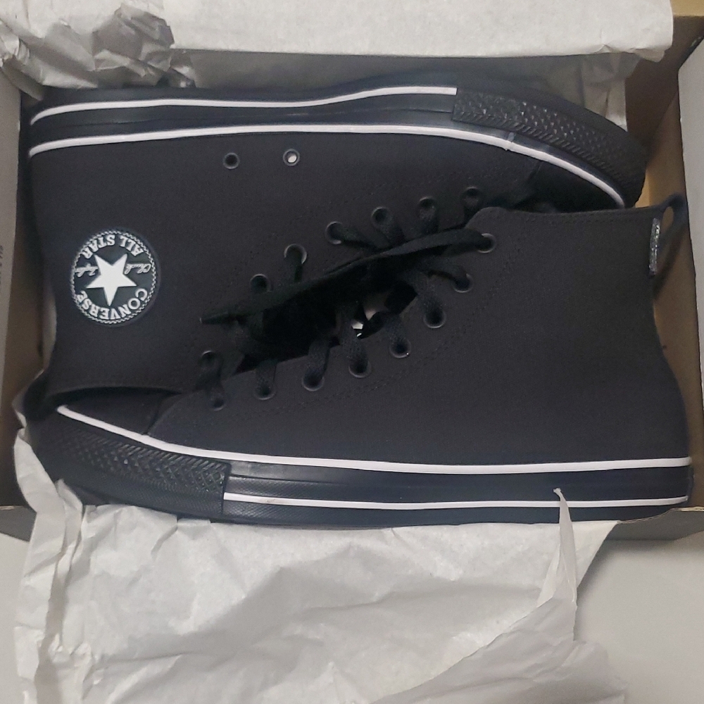 Converse Black High-Top Sneakers with White Trim - Picture 4 of 6